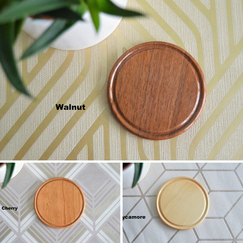 Solid wooden coaster - coaster, coffee