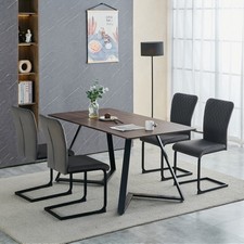 4PCS Velvet/Faux Suede Dining