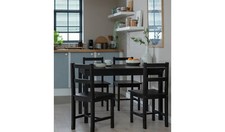Raye Black Dining Table & 4