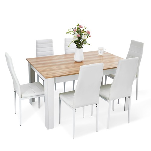 Oak dining table set 6 - dining,